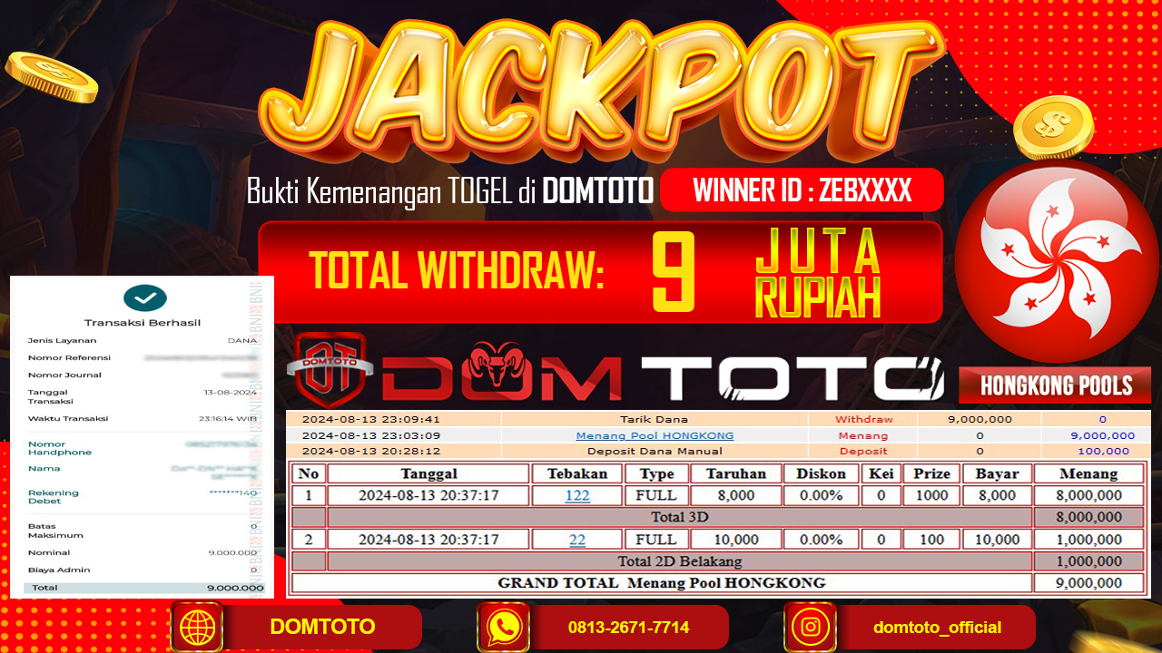 JACKPOT TOGEL HONGKONG 13 AGUSTUS 2024